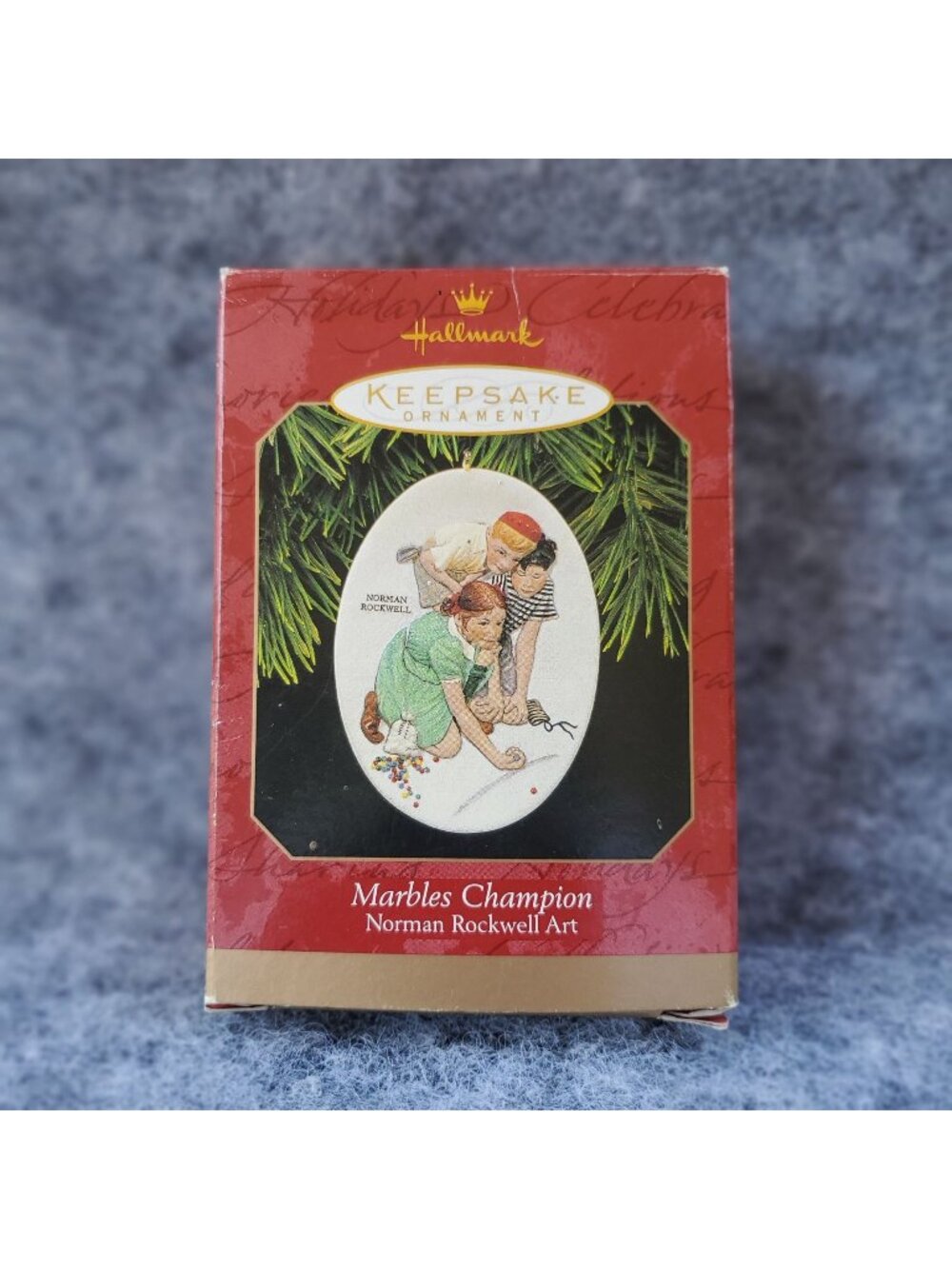 Hallmark Keepsake Ornament 1997 Marbles Champion Norman Rockwell Art Collectible